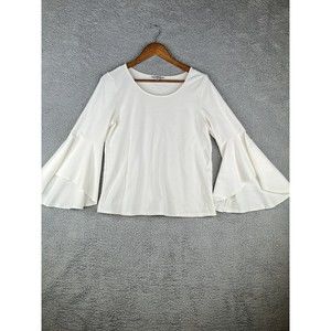 Halston flare flutter sleeve blouse sz Medium